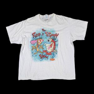 Ren and Stimpy Graphic Tee White 2XL 2017 Nickelodeon